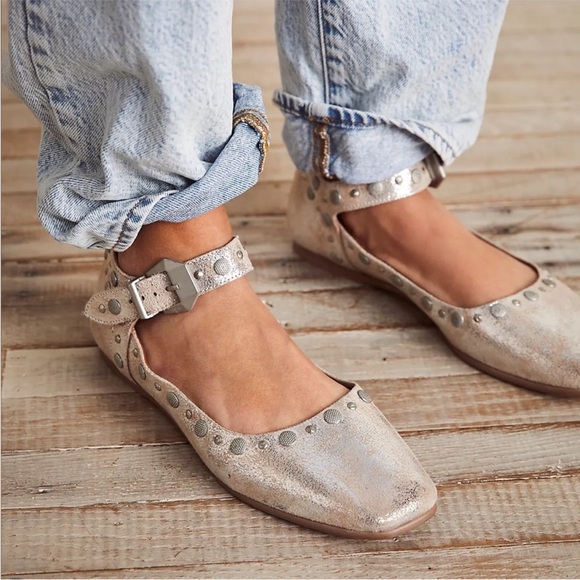 Free People Shoes - Free People Mystic Mary Jane Flats Champagne 9